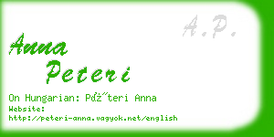 anna peteri business card